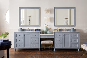 122" Copper Cove Encore Silver Gray Double Sink Bathroom Vanity, James Martin Vanities - vanitiesdepot.com