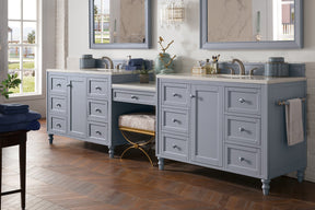 122" Copper Cove Encore Silver Gray Double Sink Bathroom Vanity, James Martin Vanities - vanitiesdepot.com