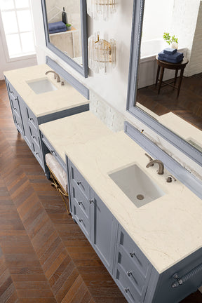 122" Copper Cove Encore Double Sink Bathroom Vanity, Silver Gray