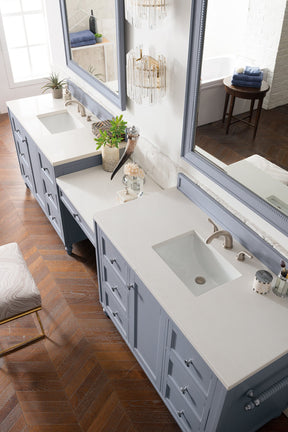 122" Copper Cove Encore Silver Gray Double Sink Bathroom Vanity, James Martin Vanities - vanitiesdepot.com