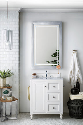 30" Copper Cove Encore Single Sink Bathroom Vanity, Bright White