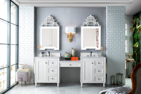 86" Copper Cove Encore Double Sink Bathroom Vanity, Bright White