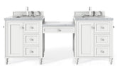 86" Copper Cove Encore Double Sink Bathroom Vanity, Bright White