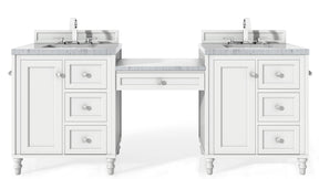 86" Copper Cove Encore Double Sink Bathroom Vanity, Bright White