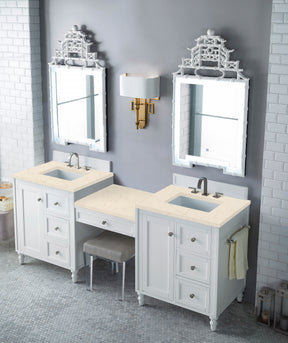 86" Copper Cove Encore Double Sink Bathroom Vanity, Bright White