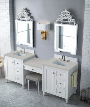 86" Copper Cove Encore Double Sink Bathroom Vanity, Bright White
