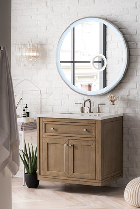 30" Chicago Single Sink Bathroom Vanity, Whitewashed Walnut