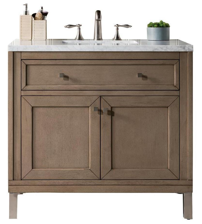 36" Chicago Whitewashed Walnut Single Sink Bathroom Vanity, James Martin Vanities - vanitiesdepot.com