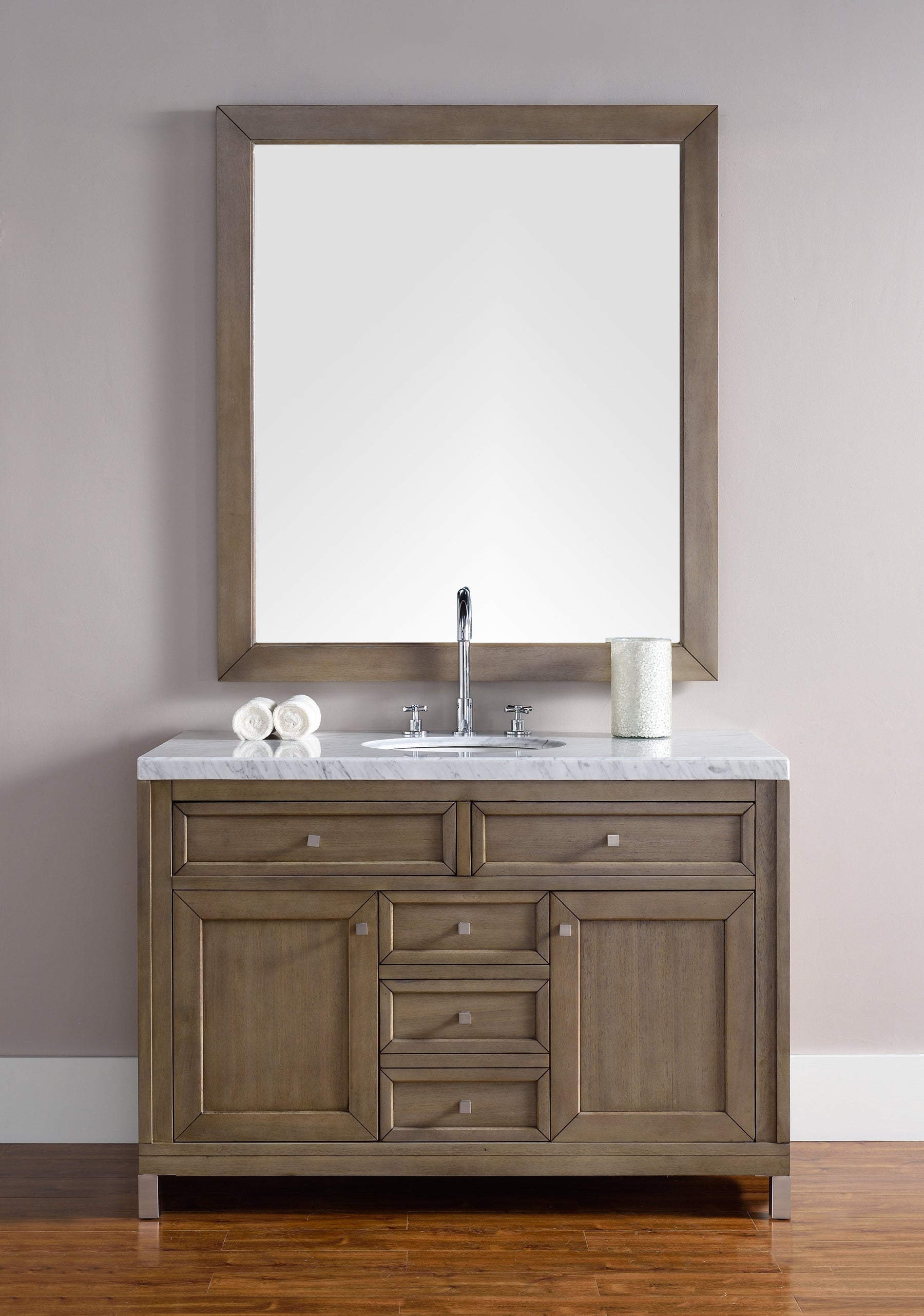 48" Chicago Whitewashed Walnut Single Sink Bathroom Vanity, James Martin Vanities - vanitiesdepot.com