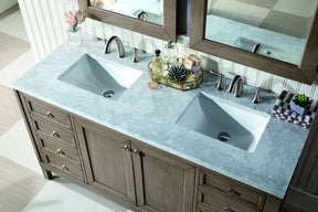 60" Chicago Whitewashed Walnut Double Sink Bathroom Vanity, James Martin Vanities - vanitiesdepot.com