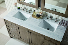 60" Chicago Whitewashed Walnut Double Sink Bathroom Vanity, James Martin Vanities - vanitiesdepot.com