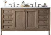 60" Chicago Whitewashed Walnut Double Sink Bathroom Vanity, James Martin Vanities - vanitiesdepot.com