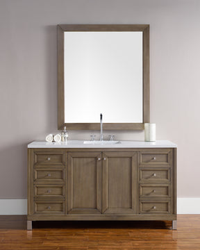 60" Chicago Whitewashed Walnut Single Sink Bathroom Vanity