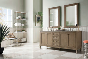 72" Chicago Whitewashed Walnut Double Sink Bathroom Vanity, James Martin Vanities - vanitiesdepot.com