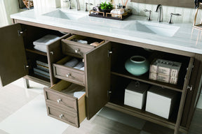 72" Chicago Whitewashed Walnut Double Sink Bathroom Vanity, James Martin Vanities - vanitiesdepot.com