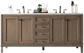 72" Chicago Whitewashed Walnut Double Sink Bathroom Vanity, James Martin Vanities - vanitiesdepot.com