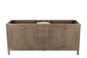 72" Chicago Whitewashed Walnut Double Sink Bathroom Vanity, James Martin Vanities - vanitiesdepot.com