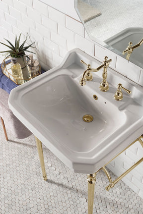24" Wellington Single Console Sink Bathroom Vanity, Brass Stand
