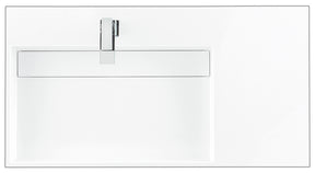36" Columbia Single Sink Bathroom Vanity, Glossy White & Brushed Nickel