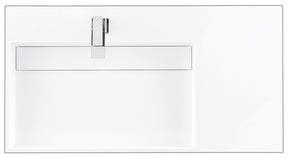 36" Mercer Island Single Sink Bathroom Vanity, Glossy White w/ Brushed Nickel