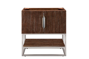 31.5" Columbia Single Sink Bathroom Vanity, Coffee Oak & Brushed Nickel