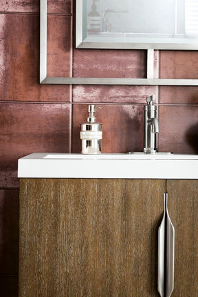 31.5" Columbia Single Sink Bathroom Vanity, Latte Oak & Brushed Nickel