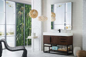48" Columbia Single Sink Bathroom Vanity, Coffee Oak w/ Matte Black