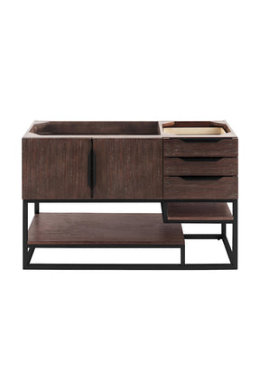 48" Columbia Single Sink Bathroom Vanity, Coffee Oak w/ Matte Black