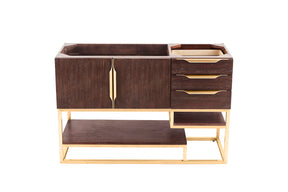 48" Columbia Single Sink Bathroom Vanity, Coffee Oak w/ Radiant Gold