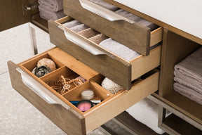59" Columbia Double Sink Bathroom Vanity, Latte Oak