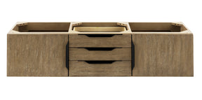59" Mercer Island Double Sink Bathroom Vanity, Latte Oak w/ Matte Black