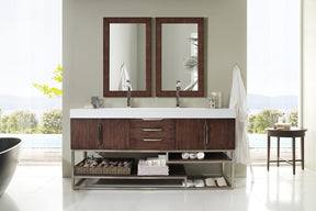 72" Columbia Coffee Oak Double Sink Bathroom Vanity, James Martin Vanities - vanitiesdepot.com