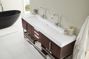 72" Columbia Coffee Oak Double Sink Bathroom Vanity, James Martin Vanities - vanitiesdepot.com