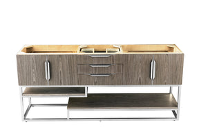 72" Columbia Double Sink Bathroom Vanity, Ash Gray