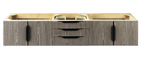 72" Mercer Island Single Sink Bathroom Vanity, Ash Gray w/ Matte Black