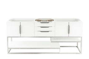 72" Columbia Single Sink Bathroom Vanity, Glossy White