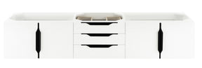 72" Mercer Island Single Sink Bathroom Vanity, Glossy White w/ Matte Black