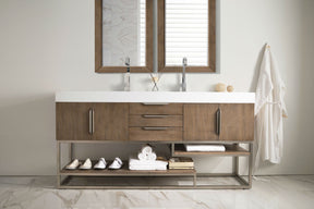 72" Columbia Latte Oak Double Sink Bathroom Vanity, James Martin Vanities - vanitiesdepot.com