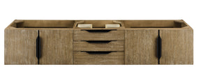 72" Mercer Island Double Sink Bathroom Vanity, Latte Oak w/ Matte Black