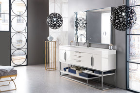 72" Columbia Single Sink Bathroom Vanity, Glossy White
