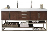 72" Columbia Coffee Oak Double Sink Bathroom Vanity, James Martin Vanities - vanitiesdepot.com