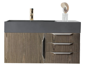 36" Mercer Island Single Sink Bathroom Vanity, Ash Gray w/ Brushed Nickel