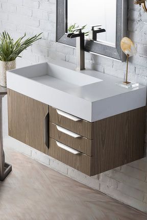 36" Mercer Island Single Sink Bathroom Vanity, Ash Gray w/ Brushed Nickel