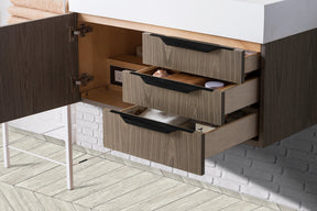 36" Mercer Island Single Sink Bathroom Vanity, Ash Gray w/ Matte Black