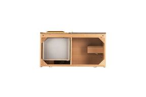 36" Columbia Single Sink Bathroom Vanity, Ash Gray w/ Radiant Gold