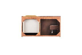 36" Mercer Island Single Sink Bathroom Vanity, Coffee Oak w/ Radiant Gold