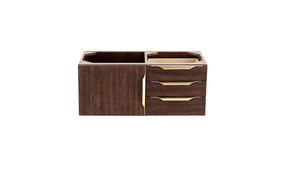 36" Mercer Island Single Sink Bathroom Vanity, Coffee Oak w/ Radiant Gold