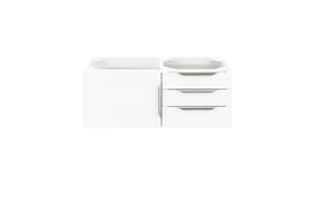 36" Mercer Island Single Sink Bathroom Vanity, Glossy White w/ Brushed Nickel