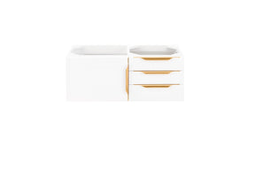 36" Mercer Island Single Sink Bathroom Vanity, Glossy White w/ Radiant Gold