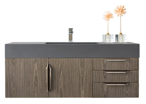 48" Mercer Island Single Sink Bathroom Vanity, Ash Gray w/ Brushed Nickel